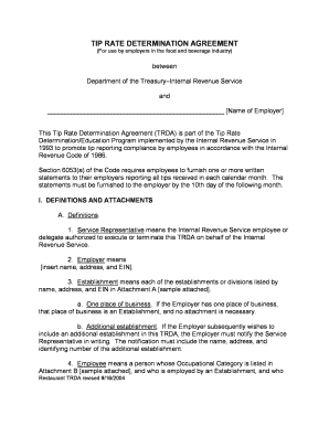 Tip Rate Determination Agreement