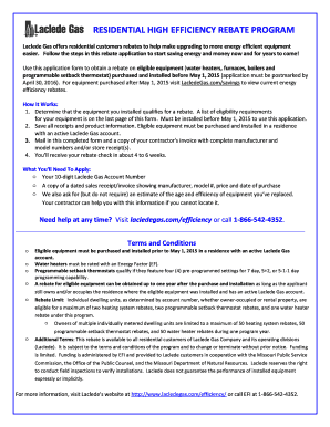 Residential High Efficiency Rebate Program Application