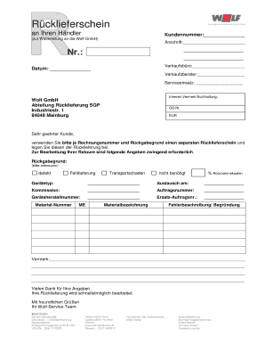 Rücklieferschein