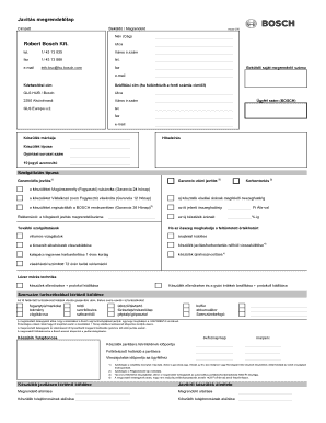 Bosch Repair Order Form