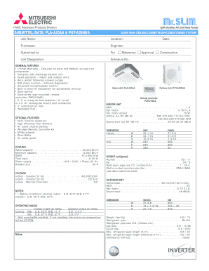 Ceiling Cassette Air-Conditioning System Submittal Data