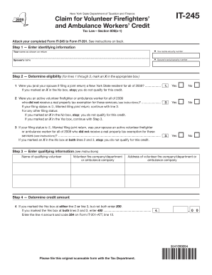 New York Volunteer Firefighters' and Ambulance Workers' Credit Form