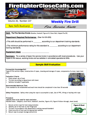 Fire Service Knots Training Form
