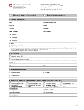 Demande de fractionnement