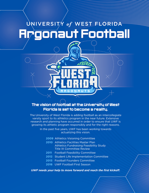 University of West Florida Football Donation Form