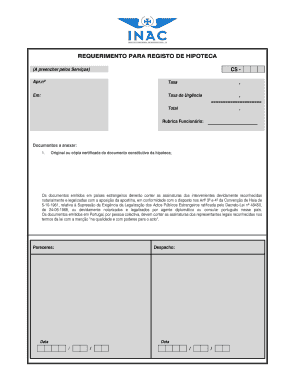 REQUERIMENTO PARA REGISTO DE HIPOTECA