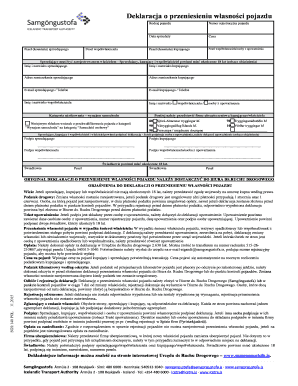 Vehicle Ownership Transfer Declaration