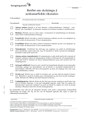 Vehicle Usage Category Registration Application
