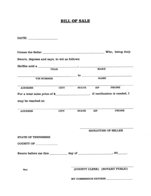 Bill of Sale