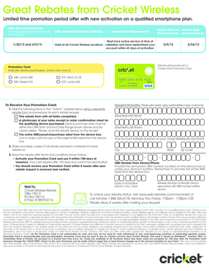 Cricket Wireless Device Rebate Form