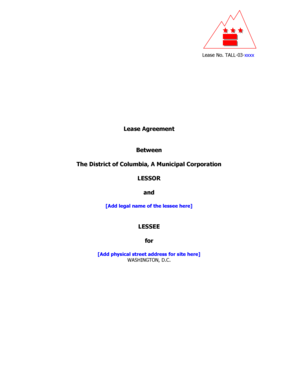 Lease Agreement Between The District of Columbia A Municipal - app octo dc