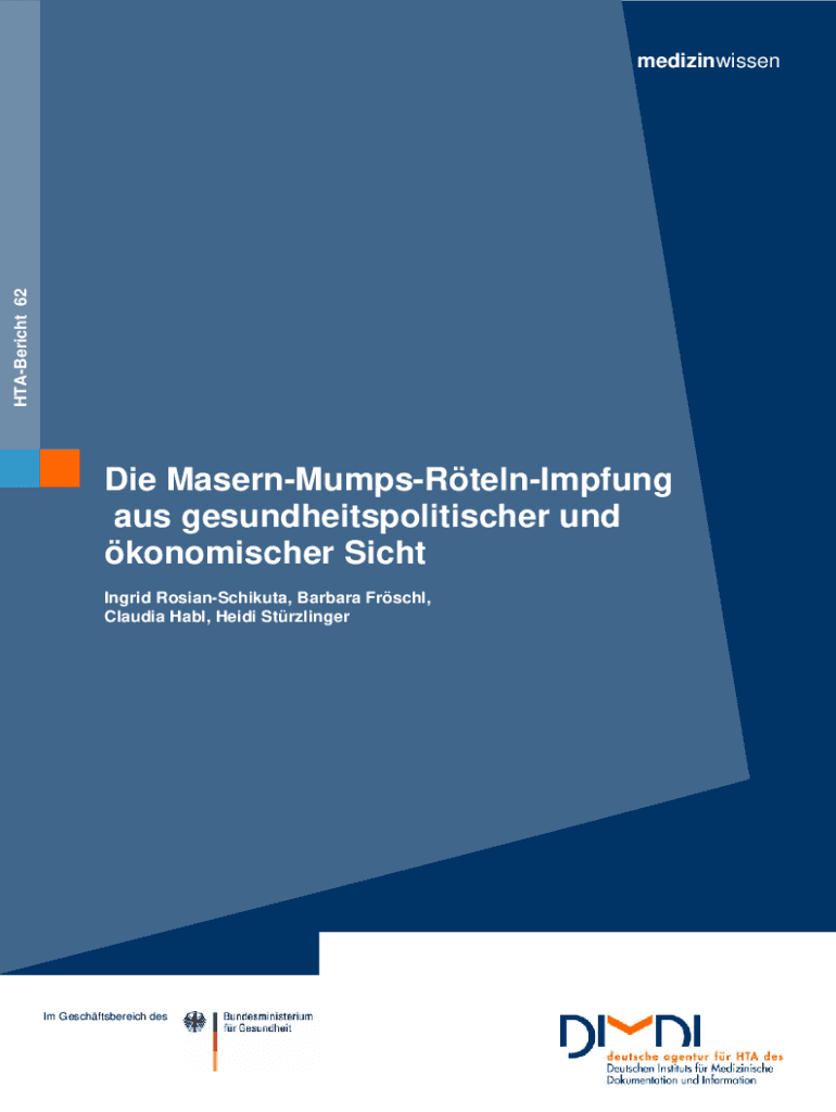 Ausfüllbar Online Die Masern-Mumps-Rteln-Impfung aus bb - DIMDI Fax