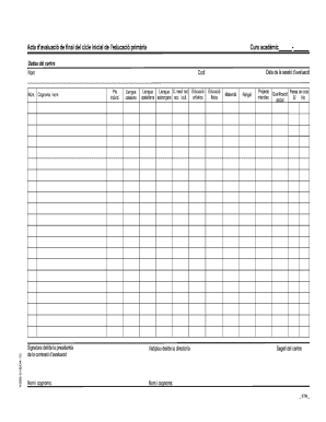 Primary Education Final Evaluation Record