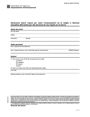 Religious Education Option Declaration Form
