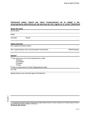 Religious Education Option Declaration Form