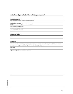 Paracetamol Administration Authorization