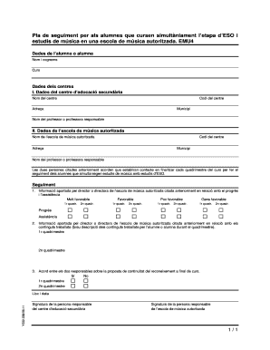 Music and ESO Studies Tracking Plan