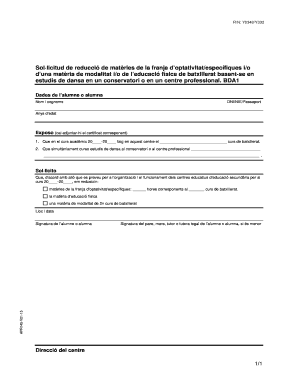 High School Reduction Request Form