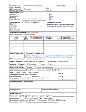 Sample Receiving Form
