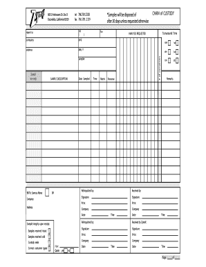 Chain of Custody Form