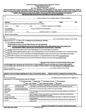 Florida Specialty License Plate Application
