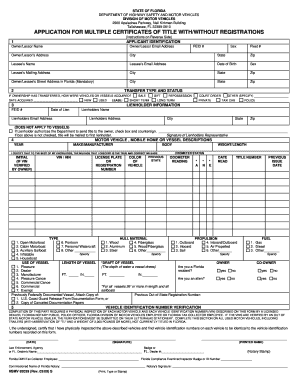 Florida Multiple Certificates of Title Application