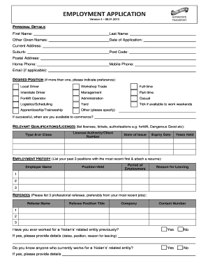 Employment Application Form