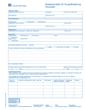 Swedish Group Insurance Accident Claim Form