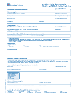 Swedish Group Life Insurance Application