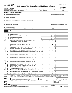 US Income Tax Return for Qualified Funeral Trusts