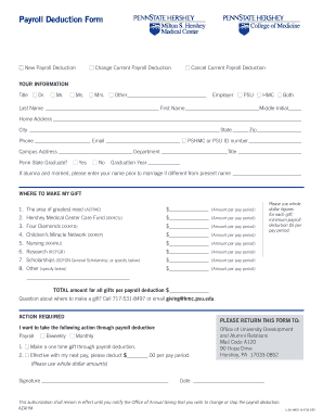 Payroll Deduction Form