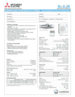 Mitsubishi Air Conditioning System Submittal Data