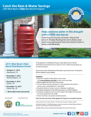 West Basin Rain Barrel Program Application