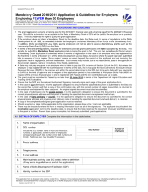 Mandatory Grant Application 2010/2011