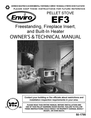 Enviro ef3 pellet stove reviews - OWNER'S & TECHNICAL MANUAL - Enviro