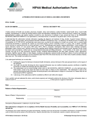 HIPAA Medical Authorization Form