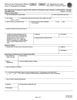 US Law Enforcement Officer Injury Claim Form