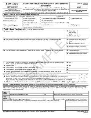 Form 5500-SF Short Form Annual Return