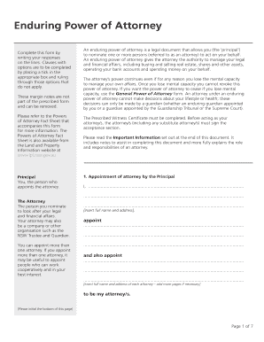Enduring Power of Attorney Form