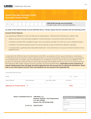 Health Savings Account Closure Form