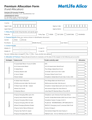 Premium Allocation Form