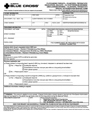 Alberta Special Authorization Request Form