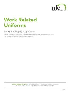 Work Related Uniforms Salary Packaging Application