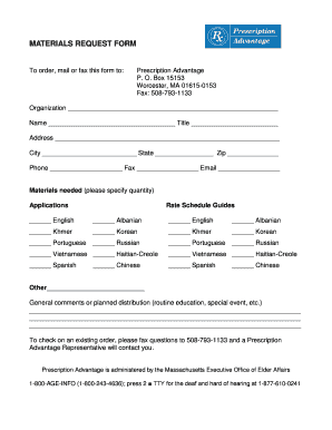 Materials Request Form
