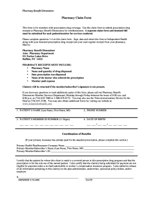 Pharmacy Claim Form