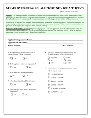 Federal Equal Opportunity Applicant Survey