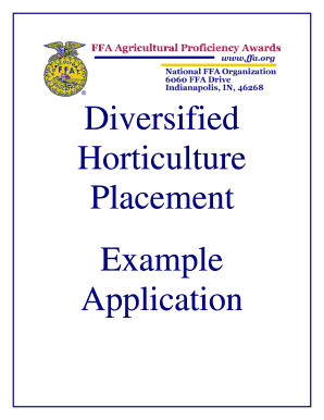 Diversified Horticulture Placement Application