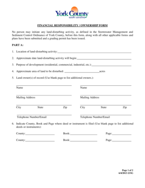 Financial Responsibility Ownership Form