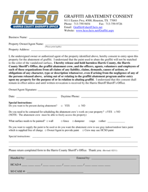 Graffiti Abatement Consent Form