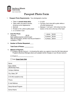 Passport Photo Form